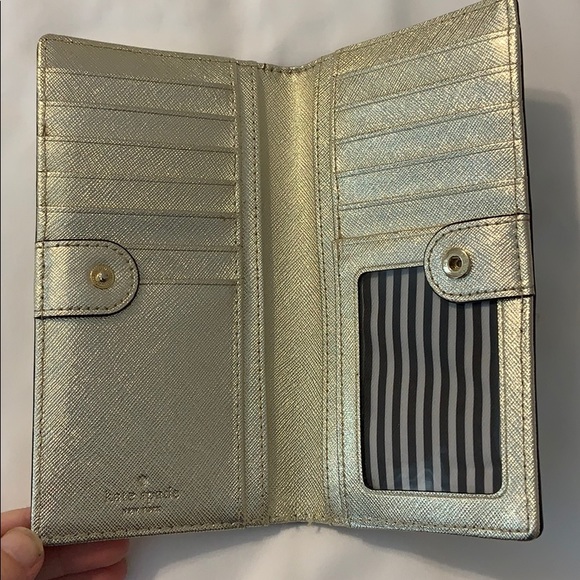 Gold Kate Spade Spencer Slim Bifold Wallet - Picture 4 of 5